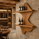 Valtheris Live Edge Handcrafted Floating Wine Shelf SPA512278 Teak - Timberustic Floating Wine Shelf