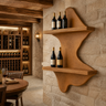 Valtheris Live Edge Handcrafted Floating Wine Shelf SPA512278 Teak - Timberustic Floating Wine Shelf
