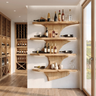 Varethorn Live Edge Solid Wood Floating Wine Shelf SPA925975 Natural Oak - Timberustic Floating Wine Shelf
