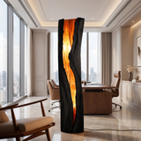 Velarith Sculpted Live Edge Integrated LED Wood Floor Lamp Black - Timberustic Floor Lamp