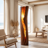 Velarith Sculpted Live Edge Integrated LED Wood Floor Lamp Dark Walnut - Timberustic Floor Lamp