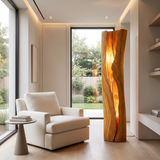 Velarith Sculpted Live Edge Integrated LED Wood Floor Lamp Teak - Timberustic Floor Lamp