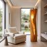 Velarith Sculpted Live Edge Integrated LED Wood Floor Lamp Teak - Timberustic Floor Lamp