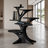 Veradorn Handcrafted Solid Wood Record Player Stand Black - Timberustic Record Player Stand With Storage