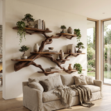 Verdantridge Handcrafted Solid Wood Floating Tree Bookshelf Brown - Timberustic Floating Tree Bookshelf