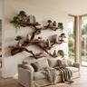 Verdantridge Handcrafted Solid Wood Floating Tree Bookshelf Brown - Timberustic Floating Tree Bookshelf