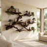 Verdantridge Handcrafted Solid Wood Floating Tree Bookshelf Dark Walnut - Timberustic Floating Tree Bookshelf