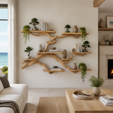 Verdantridge Handcrafted Solid Wood Floating Tree Bookshelf Natural Oak - Timberustic Floating Tree Bookshelf