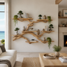 Verdantridge Handcrafted Solid Wood Floating Tree Bookshelf Natural Oak - Timberustic Floating Tree Bookshelf