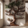 Verdantris Sculpted Solid Wood Tree Bookshelf Dark Walnut - Timberustic Tree Bookshelf