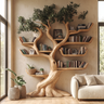 Verdantris Sculpted Solid Wood Tree Bookshelf Natural Oak - Timberustic Tree Bookshelf
