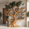 Verdantris Sculpted Solid Wood Tree Bookshelf Teak - Timberustic Tree Bookshelf