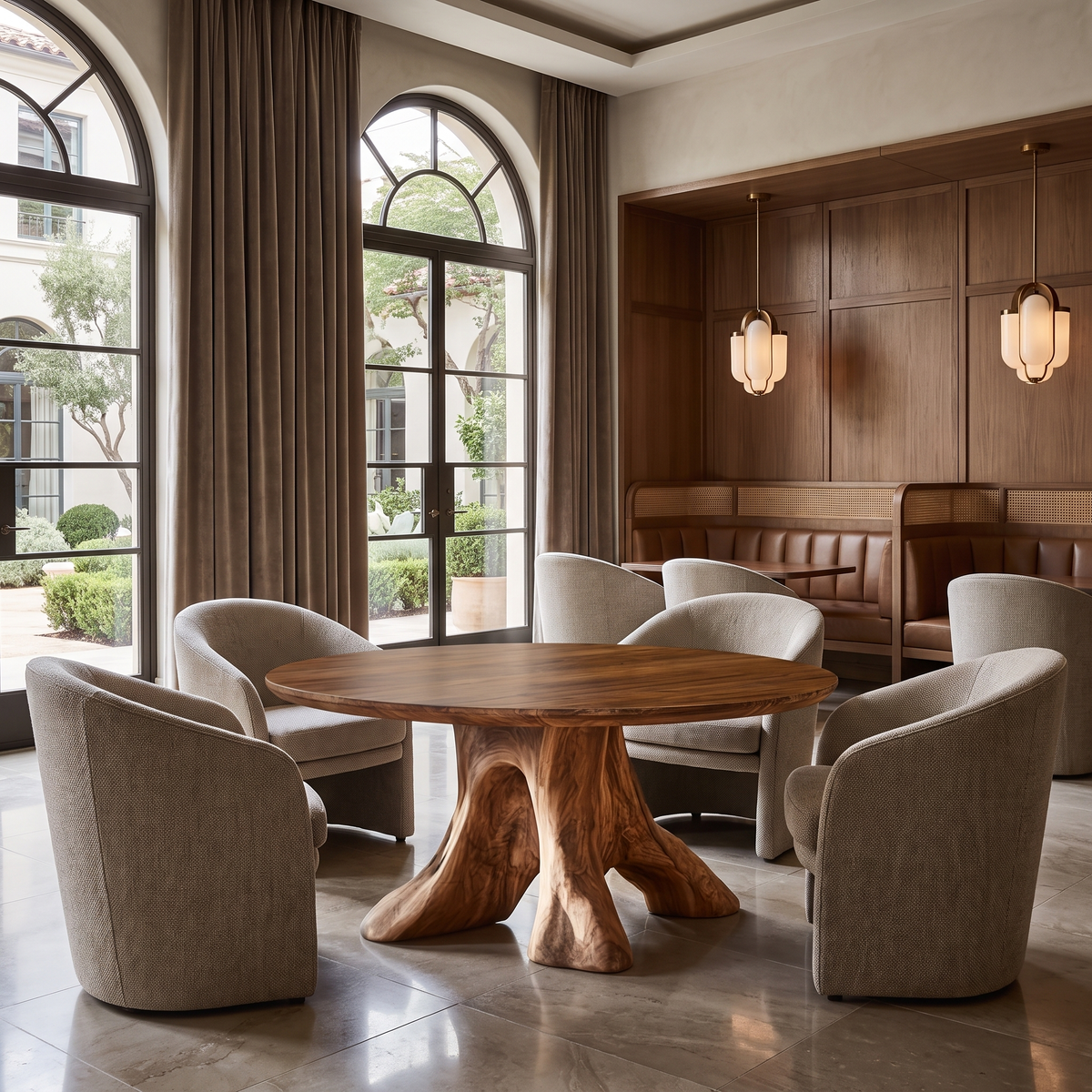 Veylora Handcrafted Solid Wood Dining Table Brown - Timberustic Dining Table