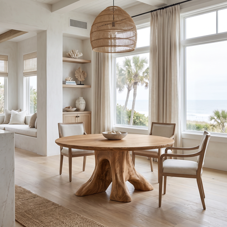 Veylora Handcrafted Solid Wood Dining Table Natural Oak - Timberustic Dining Table