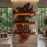 Veylorn Live Edge Solid Wood Floating Wine Shelf SPA935981 Brown - Timberustic Floating Wine Shelf