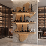 Veylorn Live Edge Solid Wood Floating Wine Shelf SPA935981 Natural Oak - Timberustic Floating Wine Shelf
