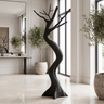 Veylorn Sculpted Solid Wood Tree Coat Rack Black - Timberustic Tree Coat Rack