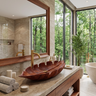 Virelith Handcrafted Solid Wood Leaf Vessel Sink Mahogany - Timberustic Vessel Sinks