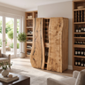 Virellan Handcrafted Solid Wood Bar Cabinet Natural Oak - Timberustic Bar Cabinet
