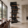 Virellan Live Edge Solid Wood Floating Wine Shelf SPA923892 Black - Timberustic Floating Wine Shelf
