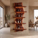 Virellan Live Edge Solid Wood Floating Wine Shelf SPA923892 Mahogany - Timberustic Floating Wine Shelf
