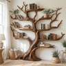 Virelthorn Sculpted Solid Wood Tree Bookshelf Brown - Timberustic Tree Bookshelf