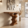 Vylaris Sculpted Solid Wood Console Table Brown - Timberustic Console Table