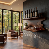Westhaven Live Edge Handcrafted Floating Shelf Wine SPA898524 Dark Walnut - Timberustic Floating Wine Shelf