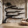 Wildbough Handcrafted Solid Wood Tree Bookshelf Black - Timberustic Tree Bookshelf