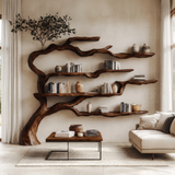Wildbough Handcrafted Solid Wood Tree Bookshelf Dark Walnut - Timberustic Tree Bookshelf