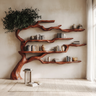 Wildbough Handcrafted Solid Wood Tree Bookshelf Mahogany - Timberustic Tree Bookshelf