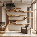 Wildbough Handcrafted Solid Wood Tree Bookshelf Natural Oak - Timberustic Tree Bookshelf