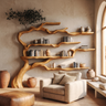 Wildbough Handcrafted Solid Wood Tree Bookshelf Teak - Timberustic Tree Bookshelf
