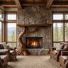 Wildercrest Sculpted Solid Wood Tree-Shaped Fireplace Mantel with Display Shelves Brown - Timberustic Tree-Shaped Fireplace Mantel with Display Shelves