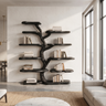 Wildgrove Live Edge Solid Wood Tree Bookshelf Black - Timberustic Tree Bookshelf