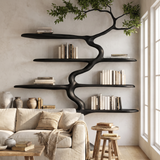 Windhollow Handcrafted Solid Wood Tree Bookshelf Black - Timberustic Tree Bookshelf