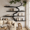 Windhollow Handcrafted Solid Wood Tree Bookshelf Black - Timberustic Tree Bookshelf
