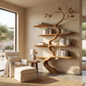Windhollow Handcrafted Solid Wood Tree Bookshelf Teak - Timberustic Tree Bookshelf