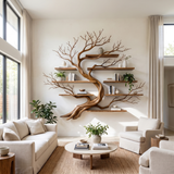 Windmere Handcrafted Solid Wood Floating Tree Bookshelf Brown - Timberustic Floating Tree Bookshelf