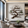 Windmere Handcrafted Solid Wood Floating Tree Bookshelf Dark Walnut - Timberustic Floating Tree Bookshelf