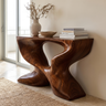 Xavoryn Sculpted Solid Wood Console Table Dark Walnut - Timberustic Console Table