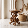 Zeravon Sculpted Solid Wood Pedestal Stand SPA782134 Brown - Timberustic Pedestal Stand