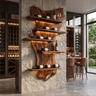 Zorvane Live Edge Solid Wood Floating Wine Shelf SPA345892 Brown - Timberustic Floating Wine Shelf