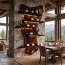 Zorvane Live Edge Solid Wood Floating Wine Shelf SPA345892 Dark Walnut - Timberustic Floating Wine Shelf