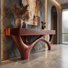 Zorvane Solid Wood Sculpted Console Table Mahogany - Timberustic Console Table