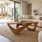 Zorynth Sculpted Solid Wood Coffee Table Teak - Timberustic Coffee Table