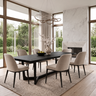 Aeladell Irregular Edge Handcrafted Dining Table Black - Timberustic Dining Table