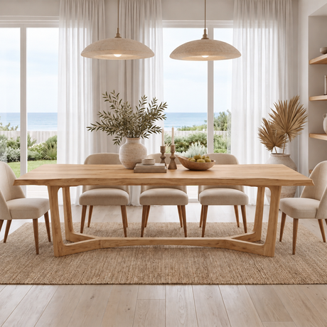 Aeladell Irregular Edge Handcrafted Dining Table Natural Oak - Timberustic Dining Table