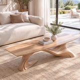 Aeladrin Flowing Sculpted-Base Handcrafted Coffee Table by Timberustic — product detail view 6