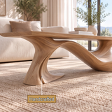 Aeladrin Flowing Sculpted-Base Handcrafted Coffee Table by Timberustic — handcrafted details